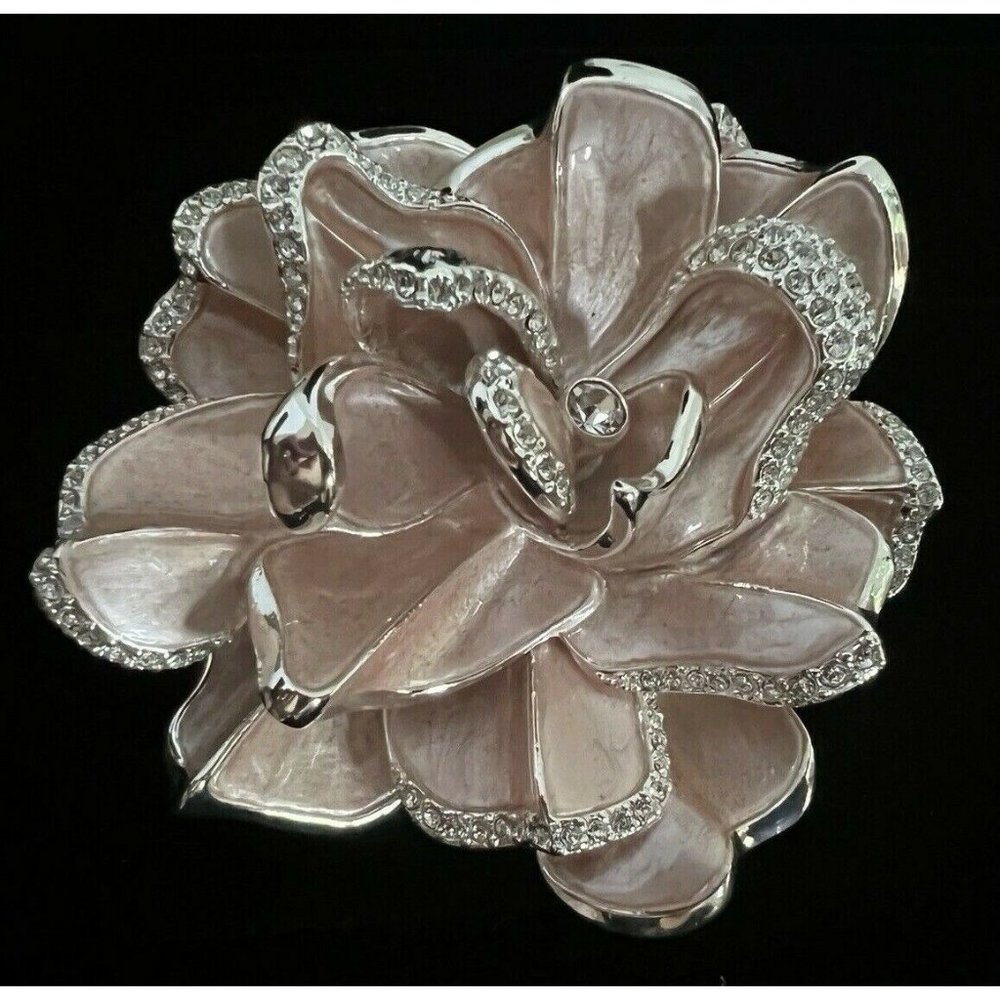 Joan Rivers Limited Edition Pink Pave' Gardenia Brooch